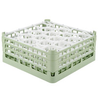 Vollrath 52707 Signature Lemon Drop Full-Size Light Green 20-Compartment 7 11/16" X-Tall Plus Glass Rack