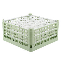 Vollrath 52709 Signature Lemon Drop Full-Size Light Green 20-Compartment 9 1/16" XX-Tall Plus Glass Rack