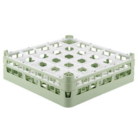 Vollrath 52710 Signature Full-Size Light Green 25-Compartment 4 5/16" Medium Glass Rack