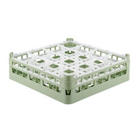 Vollrath 52718 Signature Full-Size Light Green 16-Compartment 4 5/16" Medium Glass Rack