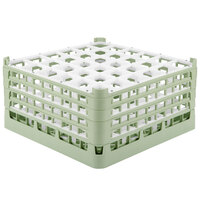 Vollrath 52717 Signature Full-Size Light Green 36-Compartment 8 1/2" XX-Tall Glass Rack