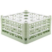 Vollrath 52721 Signature Full-Size Light Green 16-Compartment 8 1/2" XX-Tall Glass Rack