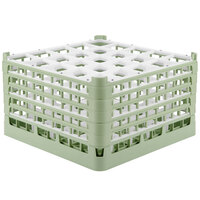 Vollrath 52733 Signature Full-Size Light Green 25-Compartment 9 15/16" XXX-Tall Glass Rack