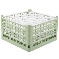 Vollrath 52754 Signature Lemon Drop Full-Size Light Green 20-Compartment 9 15/16" XXX-Tall Glass Rack