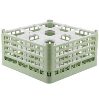 Vollrath 52729 Signature Full-Size Light Green 9-Compartment 8 1/2" XX-Tall Glass Rack