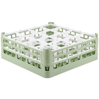 Vollrath 52768 Signature Full-Size Light Green 16-Compartment 6 1/4" Tall Plus Glass Rack