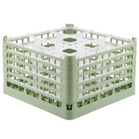 Vollrath 52765 Signature Full-Size Light Green 9-Compartment 10 9/16" XXX-Tall Plus Glass Rack