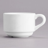 Tuxton ASU-081 San Marino AlumaTux Pearl White (European White) 3 oz. Stackable China Espresso Cup - 36/Case