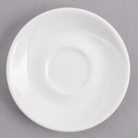 Tuxton ASU-082 San Marino AlumaTux Pearl White (European White) 4 5/8" China AD Saucer - 36/Case