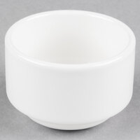 Tuxton AMU-760 AlumaTux Pearl White (European White) 3 oz. China Stackable Ramekin   - 24/Case