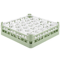 Vollrath 52813 Signature Lemon Drop Full-Size Light Green 30-Compartment 4 13/16" Medium Plus Glass Rack