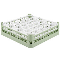 Vollrath 52812 Signature Lemon Drop Full-Size Light Green 30-Compartment 4 5/16" Medium Glass Rack