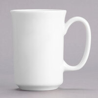 Tuxton AVT-151 AlumaTux Pearl White (European White) 8 oz. China Embossed Mug - 24/Case