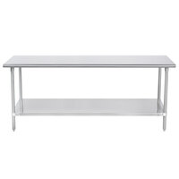 Advance Tabco SAG-307 30" x 84" 16 Gauge Stainless Steel Commercial Work Table with Undershelf