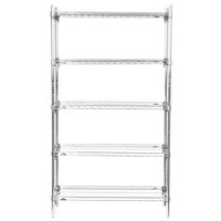 Metro 5A347C Stationary Super Erecta Adjustable 2 Series Chrome Wire Shelving Unit - 18" x 42" x 74"