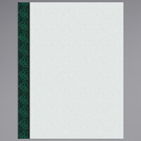 Choice 8 1/2" x 11" Menu Paper Left Insert - Green Woven Border - 100/Pack