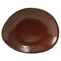 Tuxton GAR-650 TuxTrendz Artisan Red Rock 8 3/8" x 6 7/8" Ellipse China Plate - 12/Case