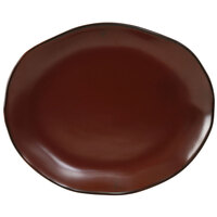 Tuxton GAR-023 TuxTrendz Artisan Red Rock 13 1/4" x 11" China Platter - 12/Case