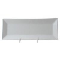 Thunder Group 29110WT Classic White 10 1/4" x 4" Rectangular Melamine Plate - 12/Case