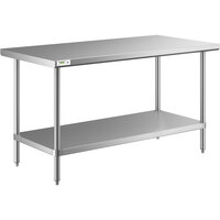 Regency 30 inch x 60 inch All 18-Gauge 430 Stainless Steel Commercial Work Table with Undershelf