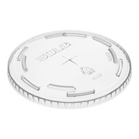 Solo Ultra Clear™ 610TS Clear PET Plastic Lid with Straw Slot - 100/Pack