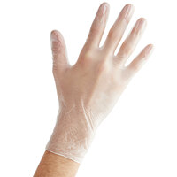 Noble Powder-Free Disposable Clear 3 Mil Thick Vinyl Gloves for Foodservice - Small - 1,000/Case