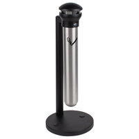 Rubbermaid FG9W3100SSBLA Infinity Stainless Steel with Black Top Base-Mount Cigarette Receptacle