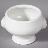 10 Strawberry Street WTR-SMSTLN(MINI) Whittier 3 oz. White Porcelain Mini Lion Headed Tureen - 48/Case