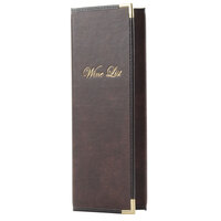 Menu Solutions RS130BA Royal Select Series 4 1/4" x 11" Customizable Leather-Like Continuous 3 View Menu Cover