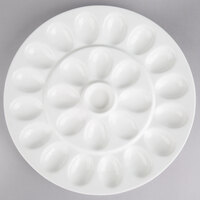 10 Strawberry Street WTR-EGGPLTR Whittier 13" White Porcelain Egg Platter - 8/Case