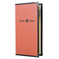 Menu Solutions RS150B Royal Select Series 5 1/2" x 11" Customizable Leather-Like 6 View Booklet Menu Cover