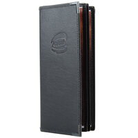 Menu Solutions RS180BA Royal Select Series 4 1/4" x 11" Customizable Leather-Like 12 View Booklet Menu Cover