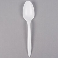 Dart S6BW 5 7/8" Medium Weight White Plastic Teaspoon - 1000/Case