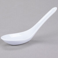 Thunder Group 7003W .75 oz. Melamine Chinese / Asian Wonton Soup Spoon - 12/Pack