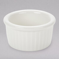 Tuxton BEX-0252 2.5 oz. Eggshell Fluted China Ramekin - 12/Pack