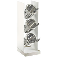 Cal-Mil 3010-55 Luxe White Metal 3-Cylinder Vertical Flatware / Condiment Display