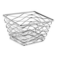 American Metalcraft BNRB46C Square Birdnest Chrome Basket / Riser - 6" x 6" x 4"