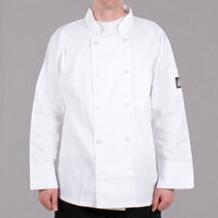 Chef Revival Bronze J100 Unisex White Customizable Chef Coat - 3X