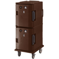 Cambro UPCH8002131 Ultra Camcart® Dark Brown Electric Hot Food Holding Cabinet in Fahrenheit - 220V