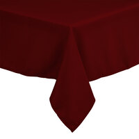 Intedge 64" x 120" Rectangular Burgundy 100% Polyester Hemmed Cloth Table Cover
