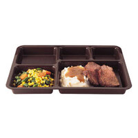 Cambro 1411CP167 14 3/8" x 10 9/16" Ambidextrous Co-Polymer Brown Tray on Tray Base Tray - 24/Case