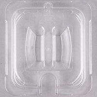 Carlisle 10311U07 StorPlus 1/6 Size Clear Universal Handled Lid with Spoon Notch