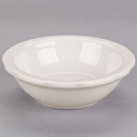 CAC 5 oz. Ivory (American White) Scalloped Edge China Fruit / Monkey Dish - 36/Case