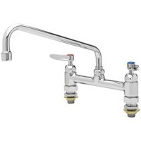 T&S B-0221-CC-CR Deck Mount Mixing Faucet with 8" Centers and Cerama Cartridges - 12" Spread