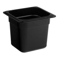 Carlisle 3068503 StorPlus 1/6 Size Black Polycarbonate Food Pan - 6" Deep