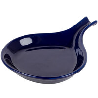 CAC FP-18-BLU Festiware 10" x 8 1/4" Blue Fry Pan Plate - 12/Case