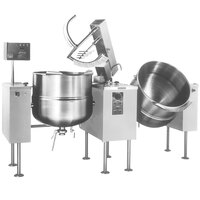 Cleveland TMKDL-100-T 100 Gallon Tilting 2/3 Steam Jacketed Direct Steam Twin Mixer Kettles - 208/240V