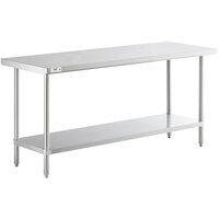 Regency 24" x 72" 16-Gauge 304 Stainless Steel Commercial Work Table with Undershelf