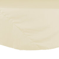 Intedge 132" Round Ivory Seamed 65/35 Poly/Cotton Blend Hemmed Cloth Table Cover