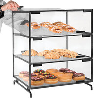 Cal-Mil PC300-13 Three Tier Black Pastry Display Case - 16" x 23" x 20"